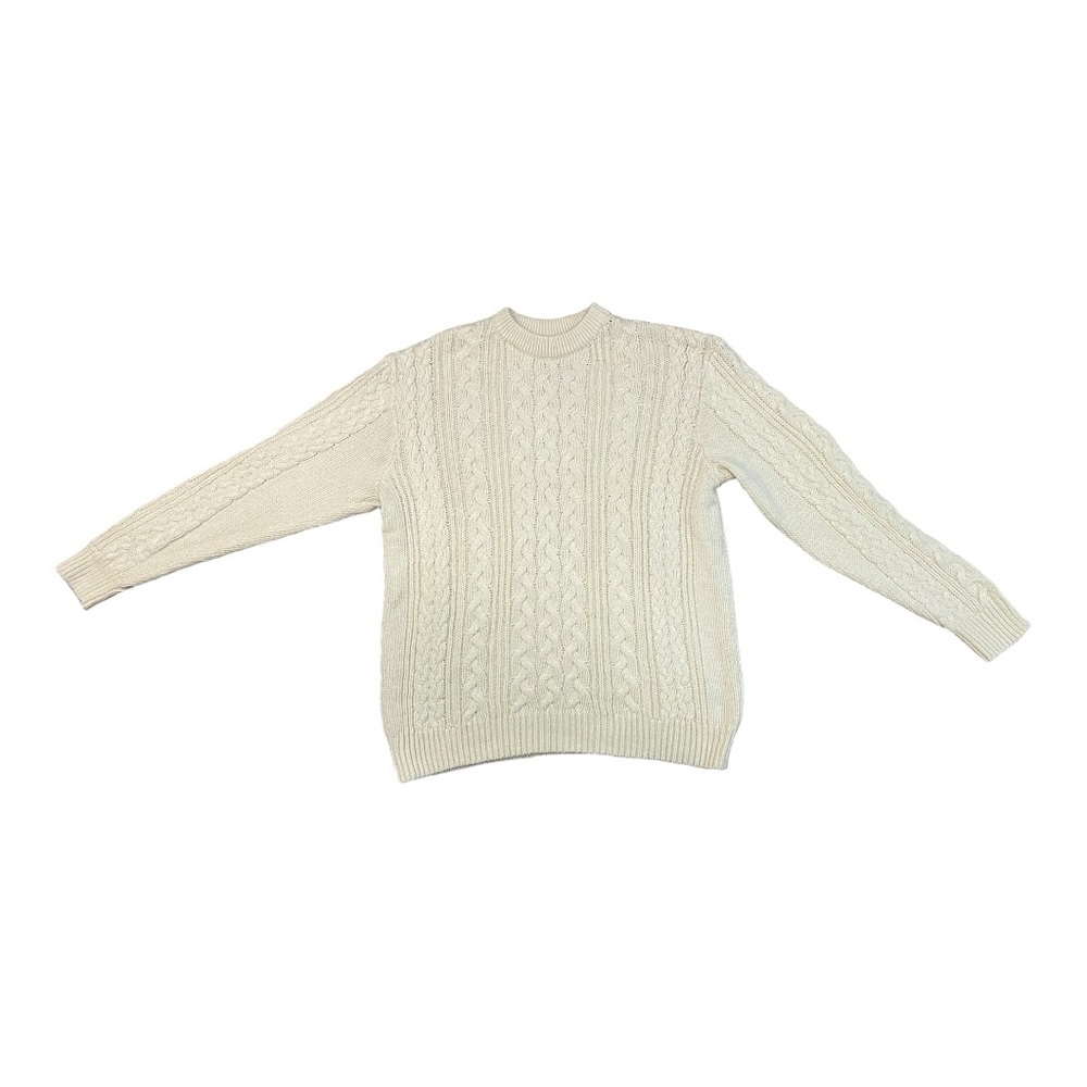❄️H&M Men’s Cream Pullover Sweater Size M Like New Condition Oversized Length